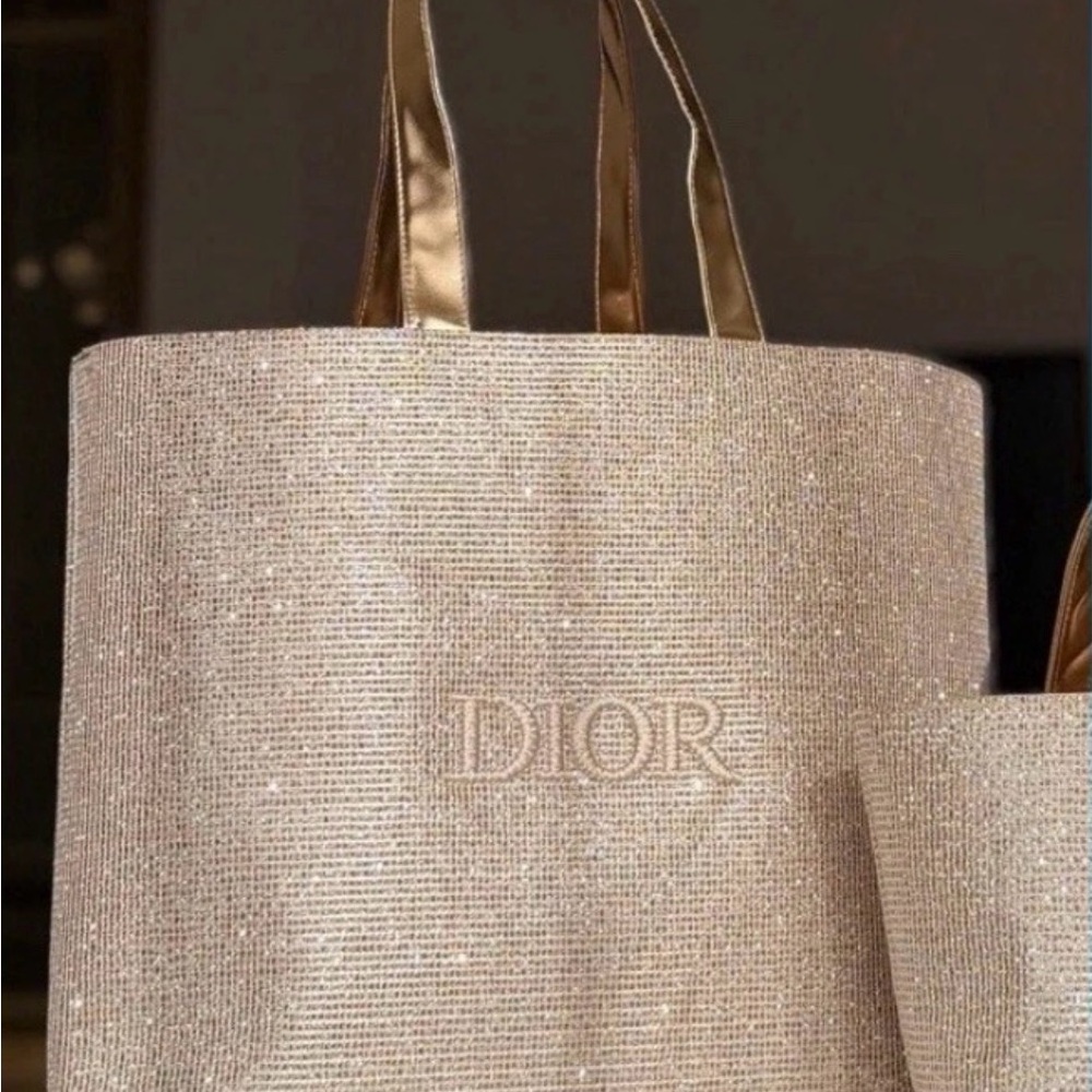 Dior Golden Tote Bag 15 inches by 15 inches brand new sealed in plastic Shiny